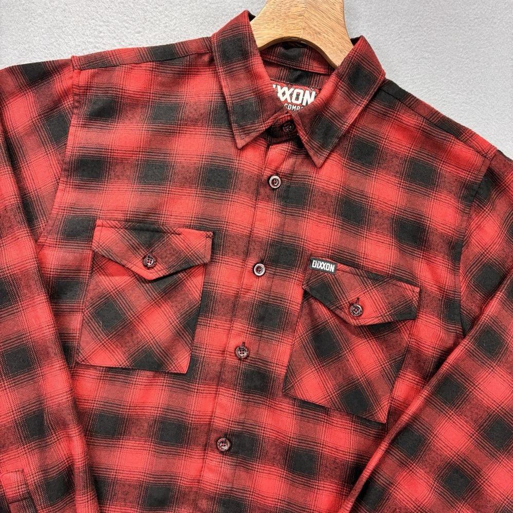 Dixxon Flannel Shirt Mens Large Red The Watts Buffalo Check Long Sleeve Button